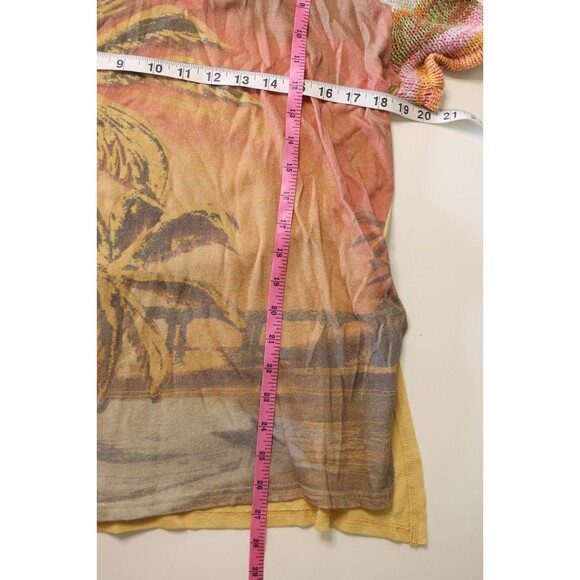 We The Free People  Ibiza Swit Knit Crochet Sleeve Palm Tree Beachy Tunic XS - Picture 2 of 8